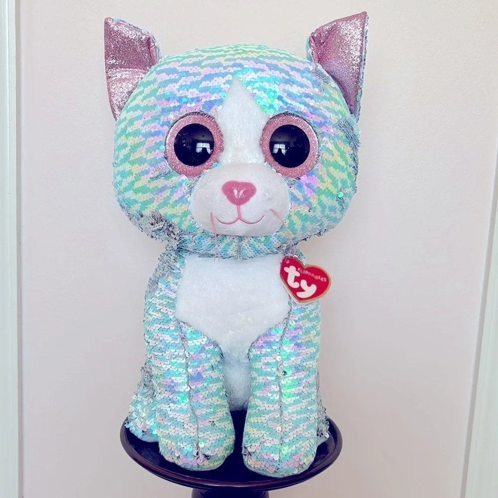 Brand New Ty Flippables Whimsy the Cat Sequins Large 16